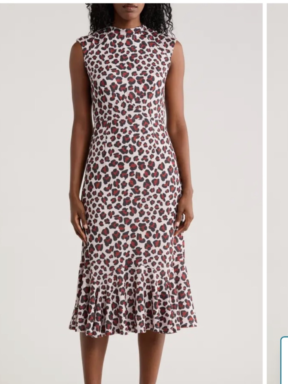 NWT Hutch Midi Kari Dress- Neutral Intarsia Leopard